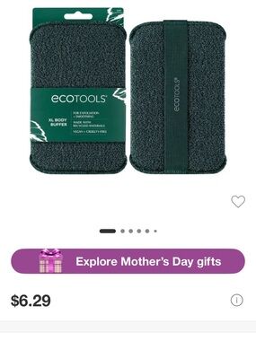 New ecotools XL Body Buffer Exfoliating Bath Sponge in Dark Green 4 pack